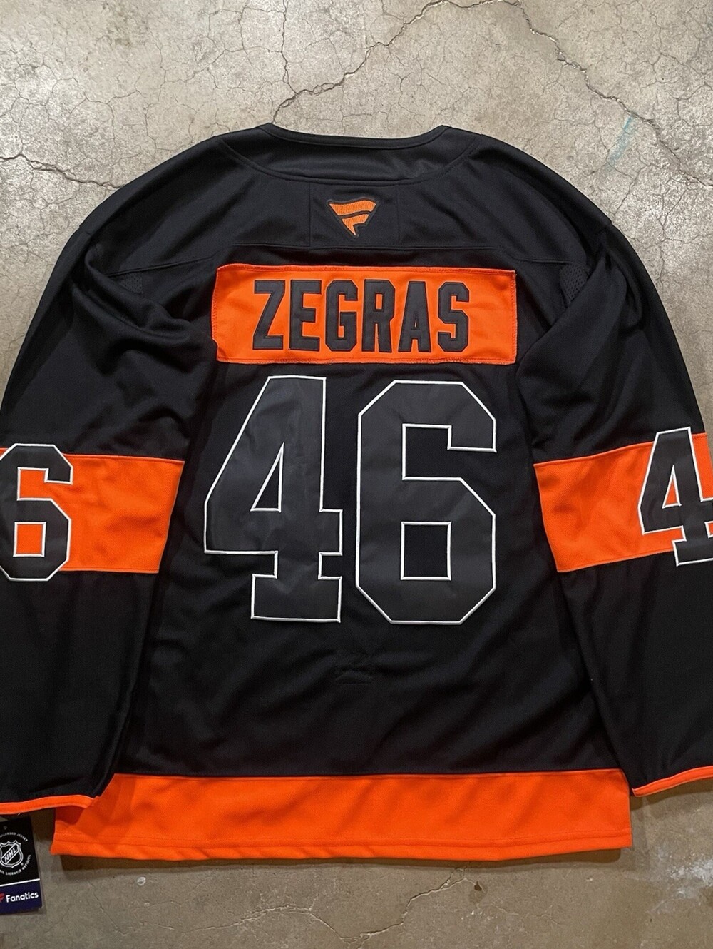 Trevor Zegras #46 Fanatics NHL Jersey Philadelphia Flyers M Black